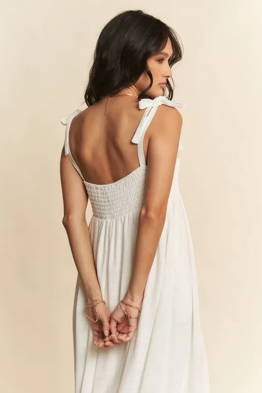 Davi & Dani Smocked Sleeveless Maxi Cami Dress