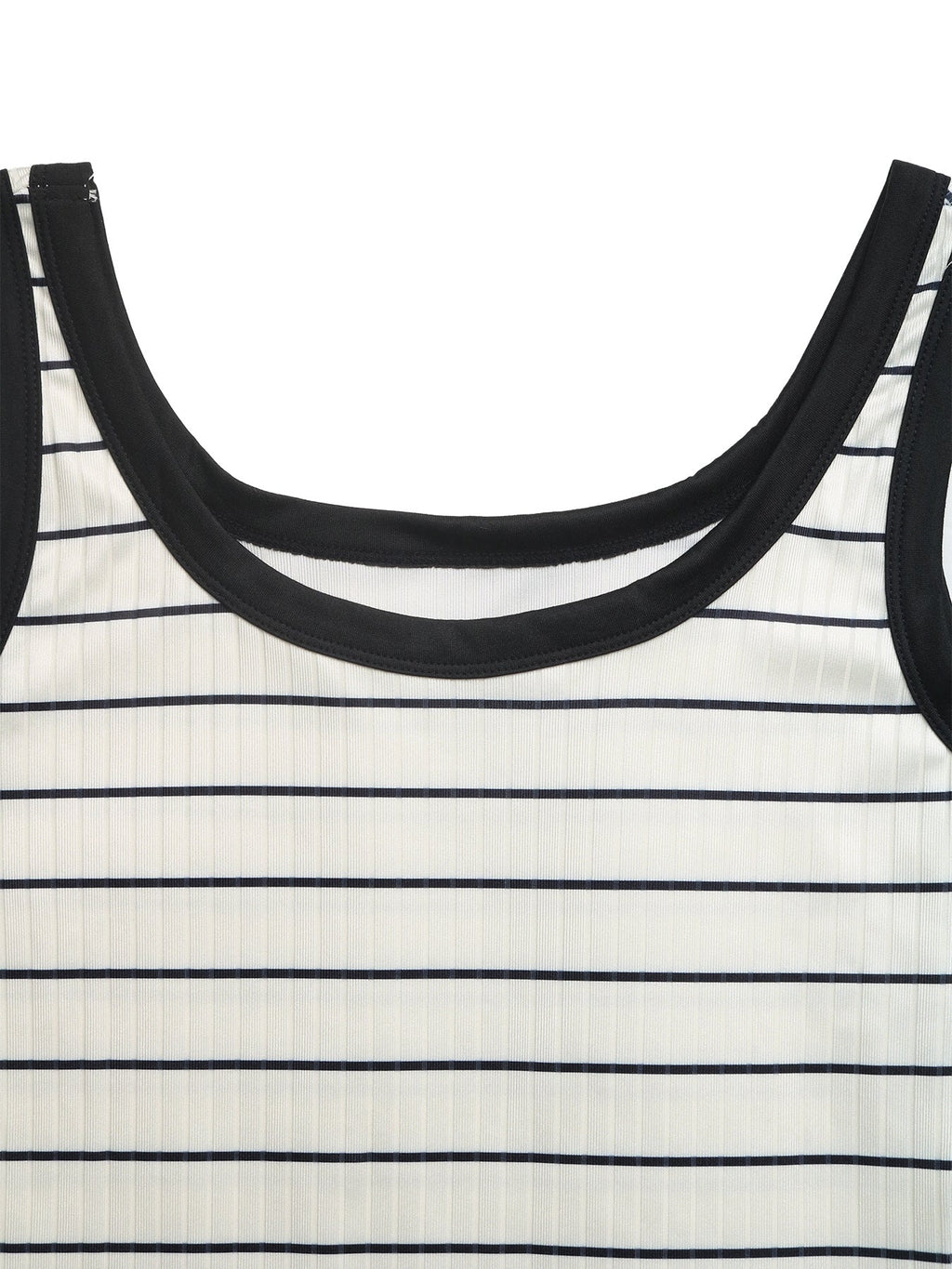 Striped Sleeveless Ribbed Knit Midi Dress