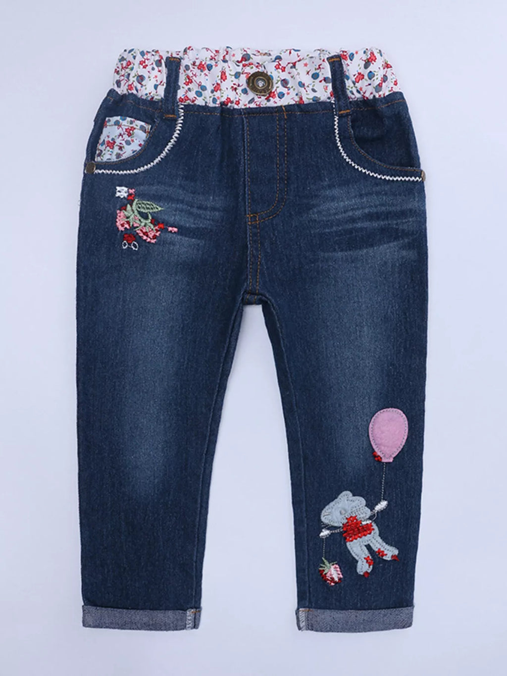 Children's Round Neck Top and Jeans Set