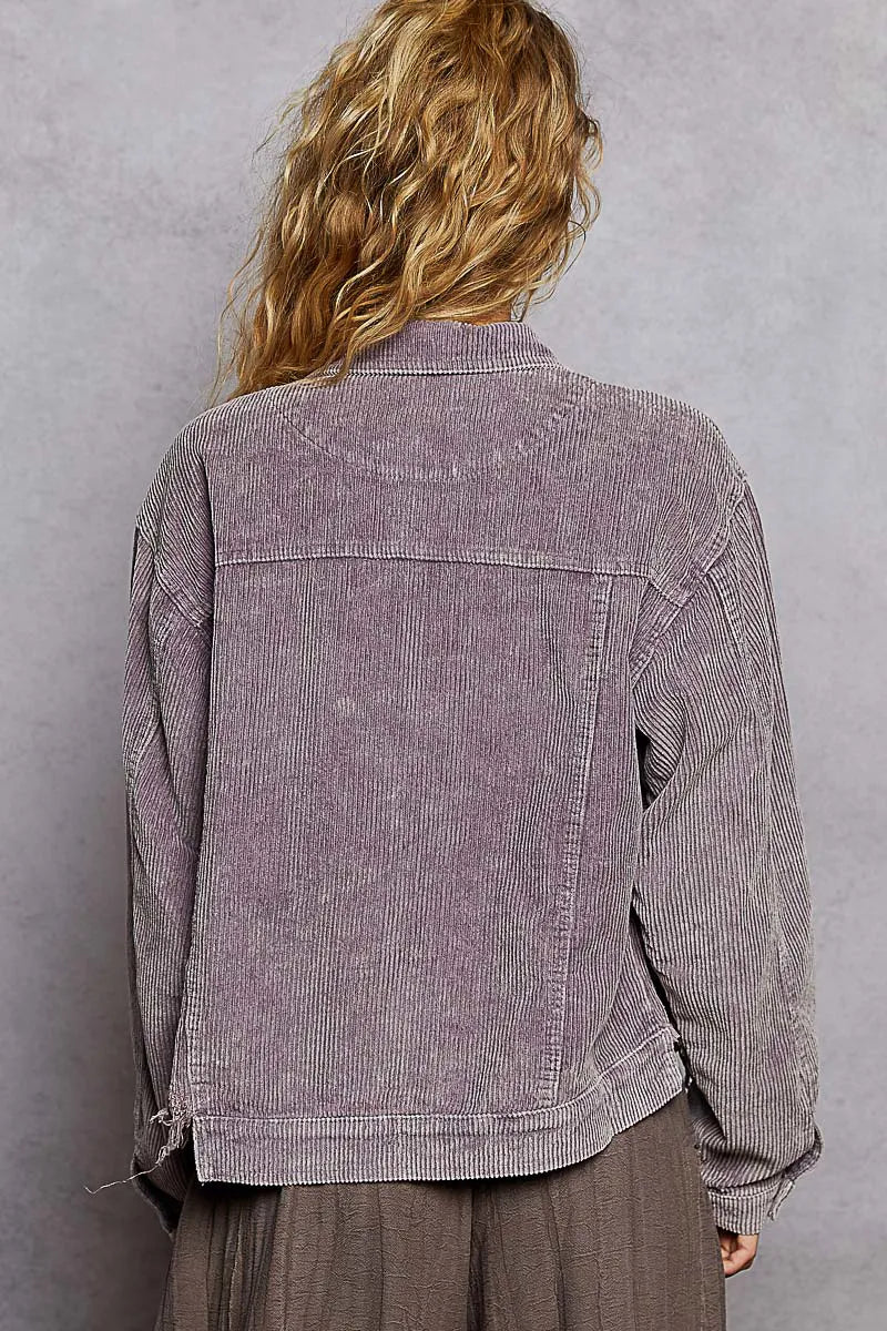 POL Button Down Corduroy Trucker Jacket
