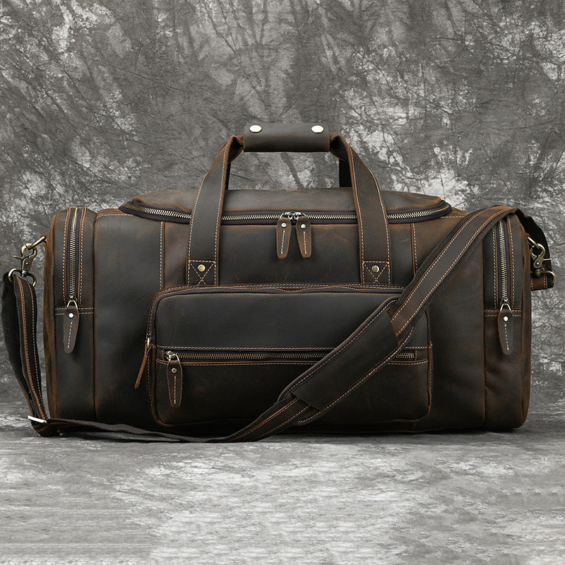 Men's Genuine Leather Handbag Large-Capacity Crossbody Bag