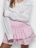 Smocked Wideband Waist Layered Mini Skirt