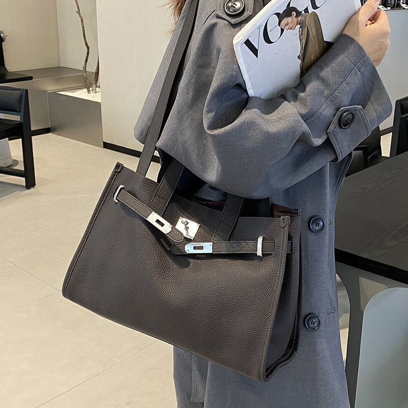 Genuine Leather Women's  Large Capacity Portable Crossbody Shoulder Bag