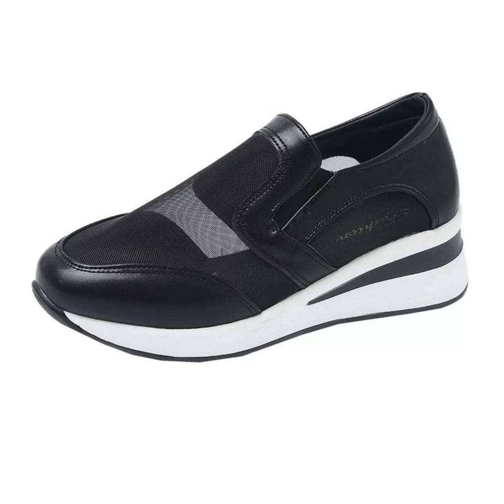 Round Toe Wedge Sneakers