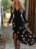 Floral Print Long Sleeve Dress
