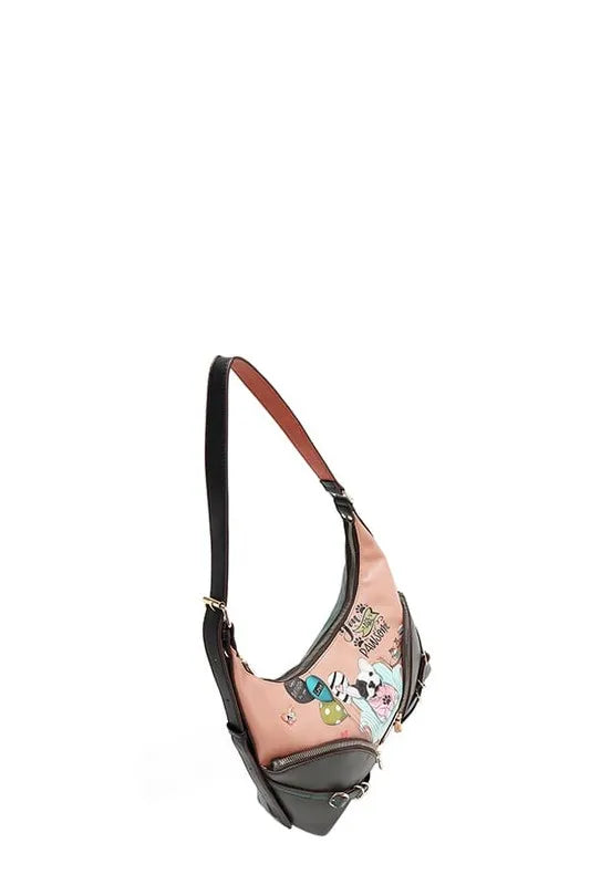 Nicole Lee USA Party King Shoulder Bag with 2 Accessory Pockets Front