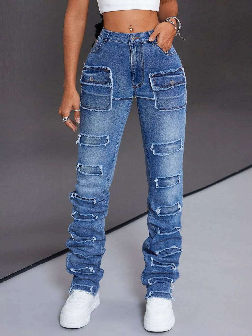 Men's Distressed Slim Fit Jeans