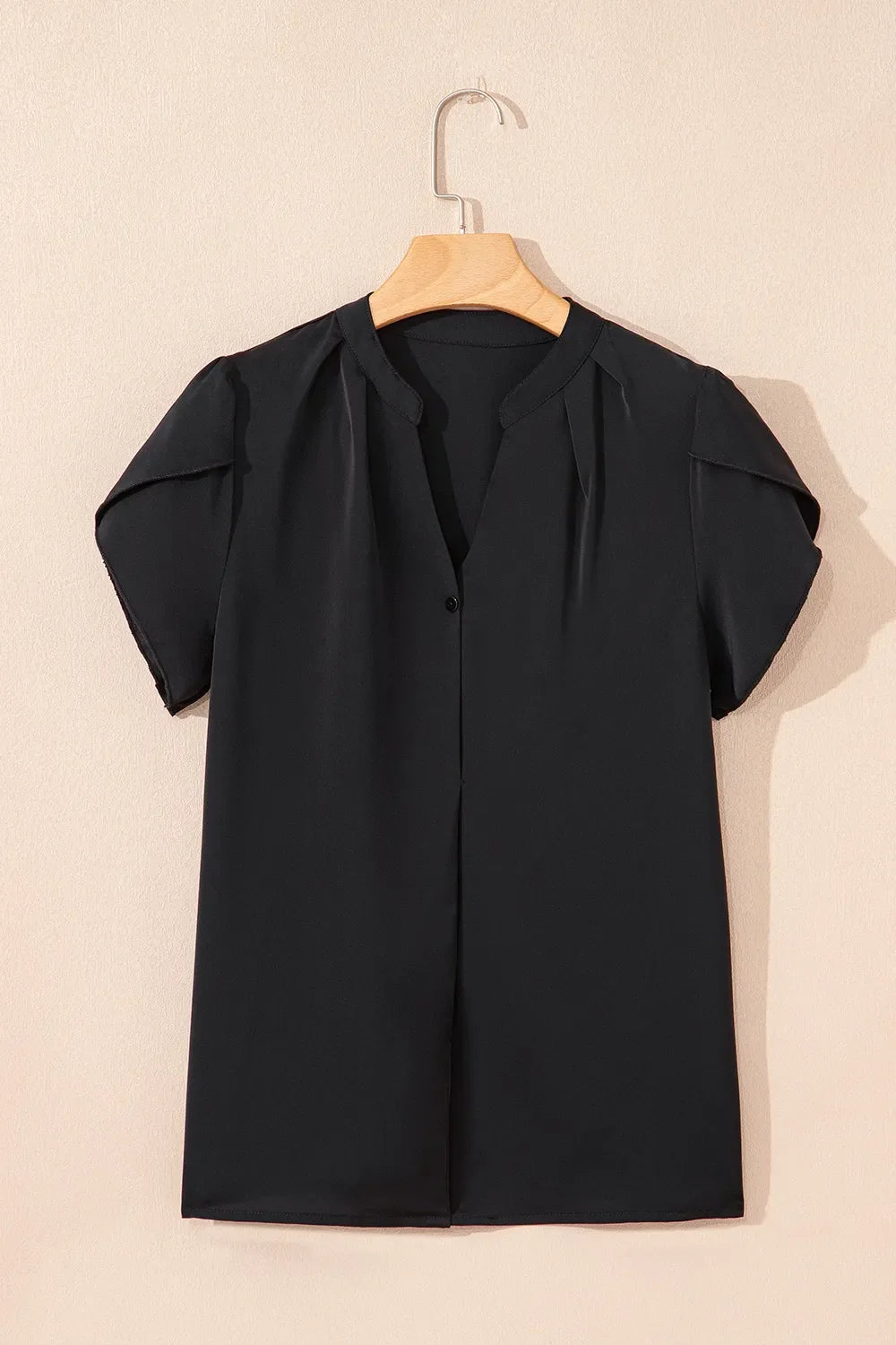 Short Sleeve Notched Blouse