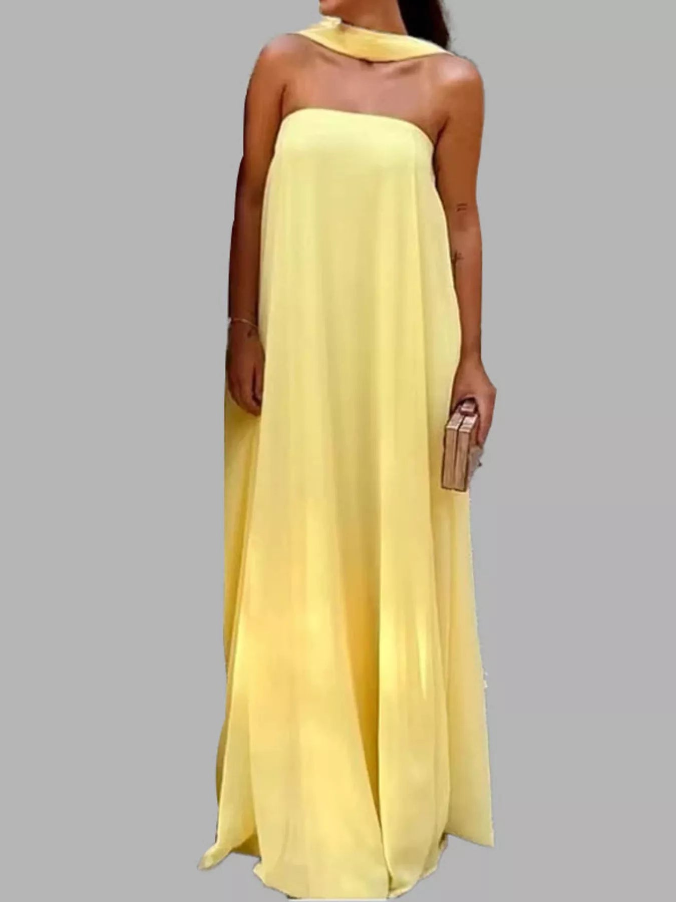 Full Size Tube Flowy Maxi Dress Plus Size