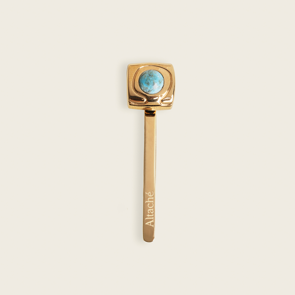 ALTACHÉ Turquoise "Squared" Eyewear Charm (Includes Black/Brown Sleeves)