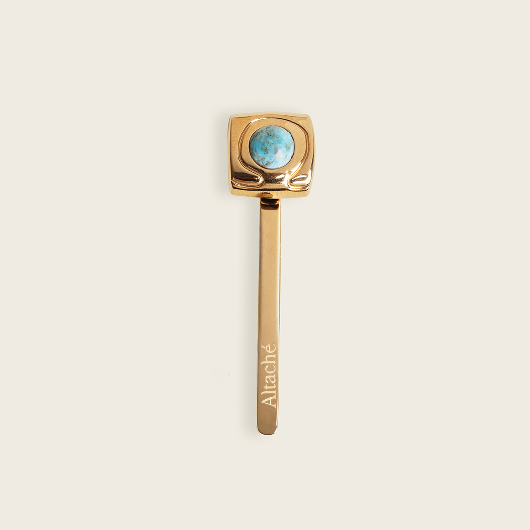 ALTACHÉ Turquoise "Squared" Eyewear Charm (Includes Black/Brown Sleeves)
