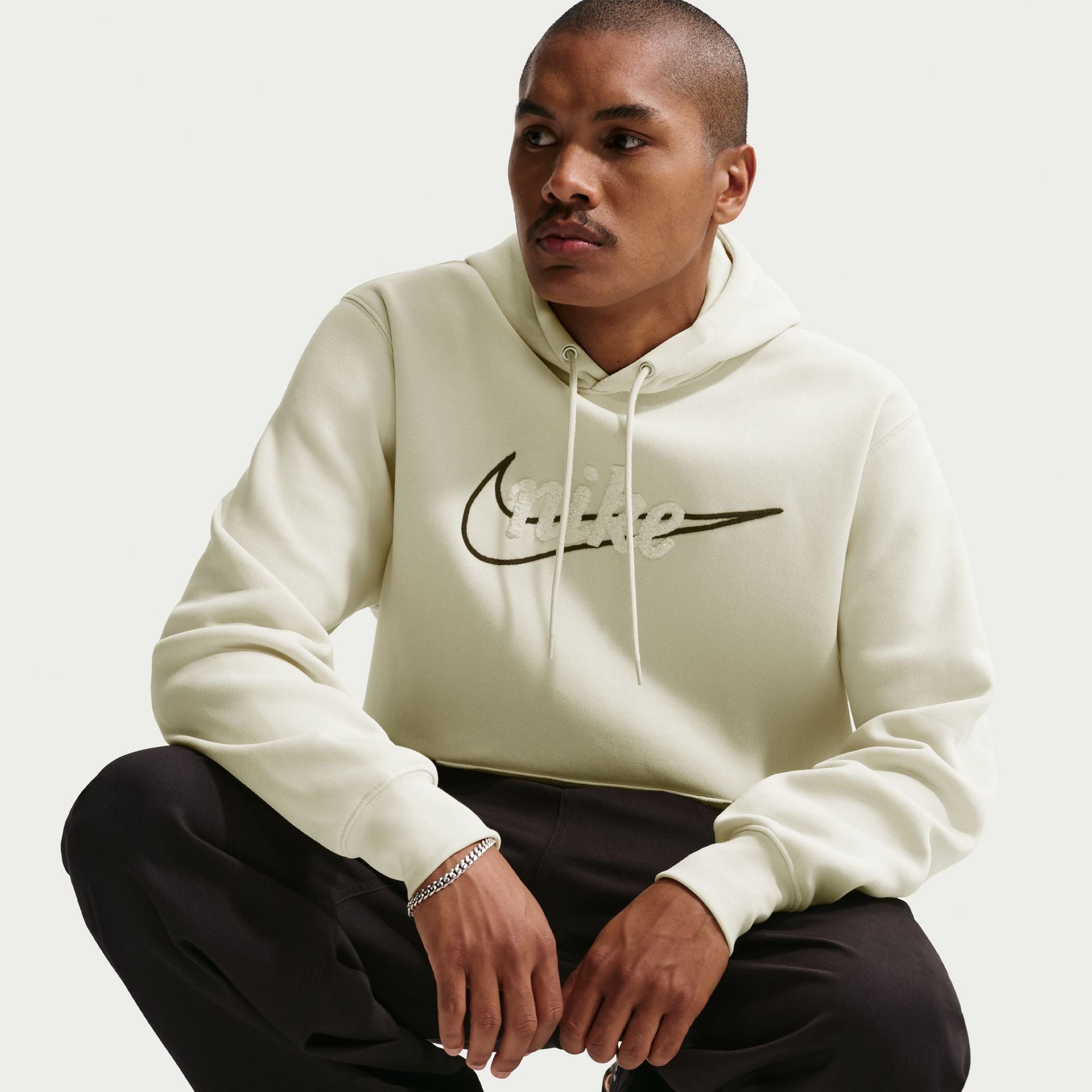 Nike Mens Fleece Hoodie - Light Khaki