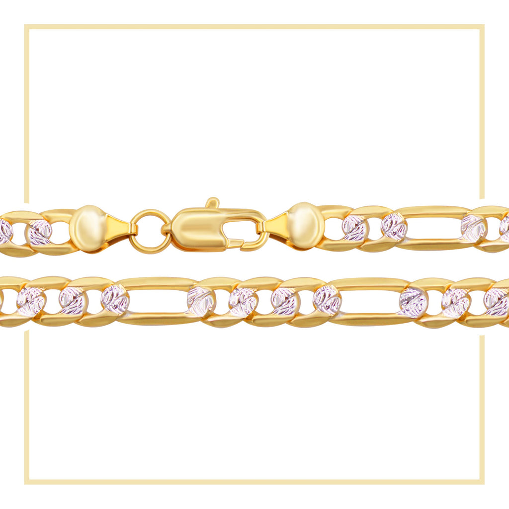 Diamond-Cut 14K Gold Filled Figaro Chain Necklace 24" 6 mm