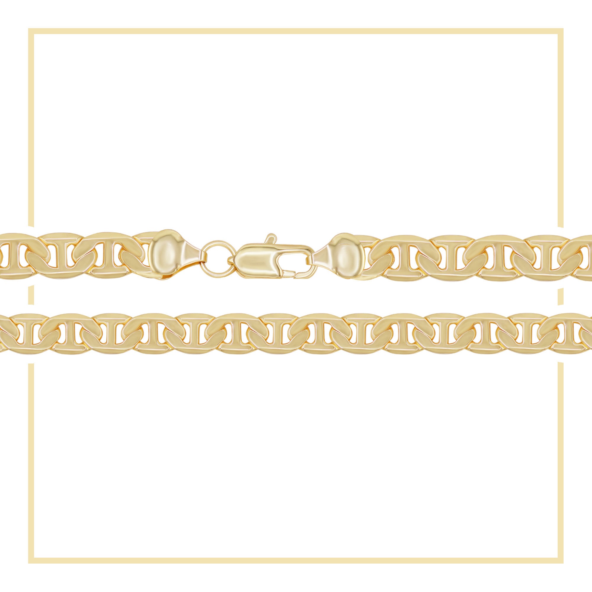 14K Gold Filled Mariner Chain Necklace 24" 6.8 mm