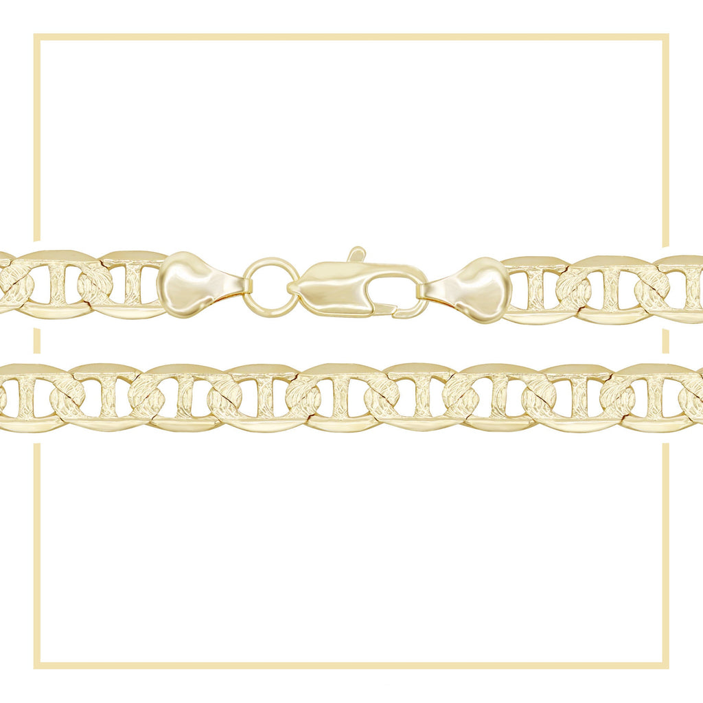Diamond-Cut 14K Gold Filled Mariner Chain Necklace 24" 7 mm
