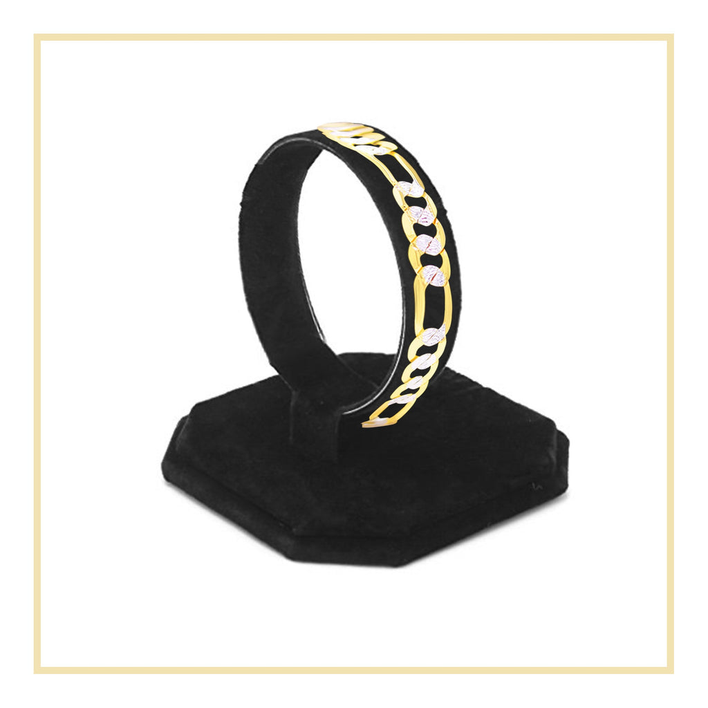 Figaro Chain 14K Gold Filled Bracelet 8.5" Lobster Claw Clasp Jewelry Gift for Men