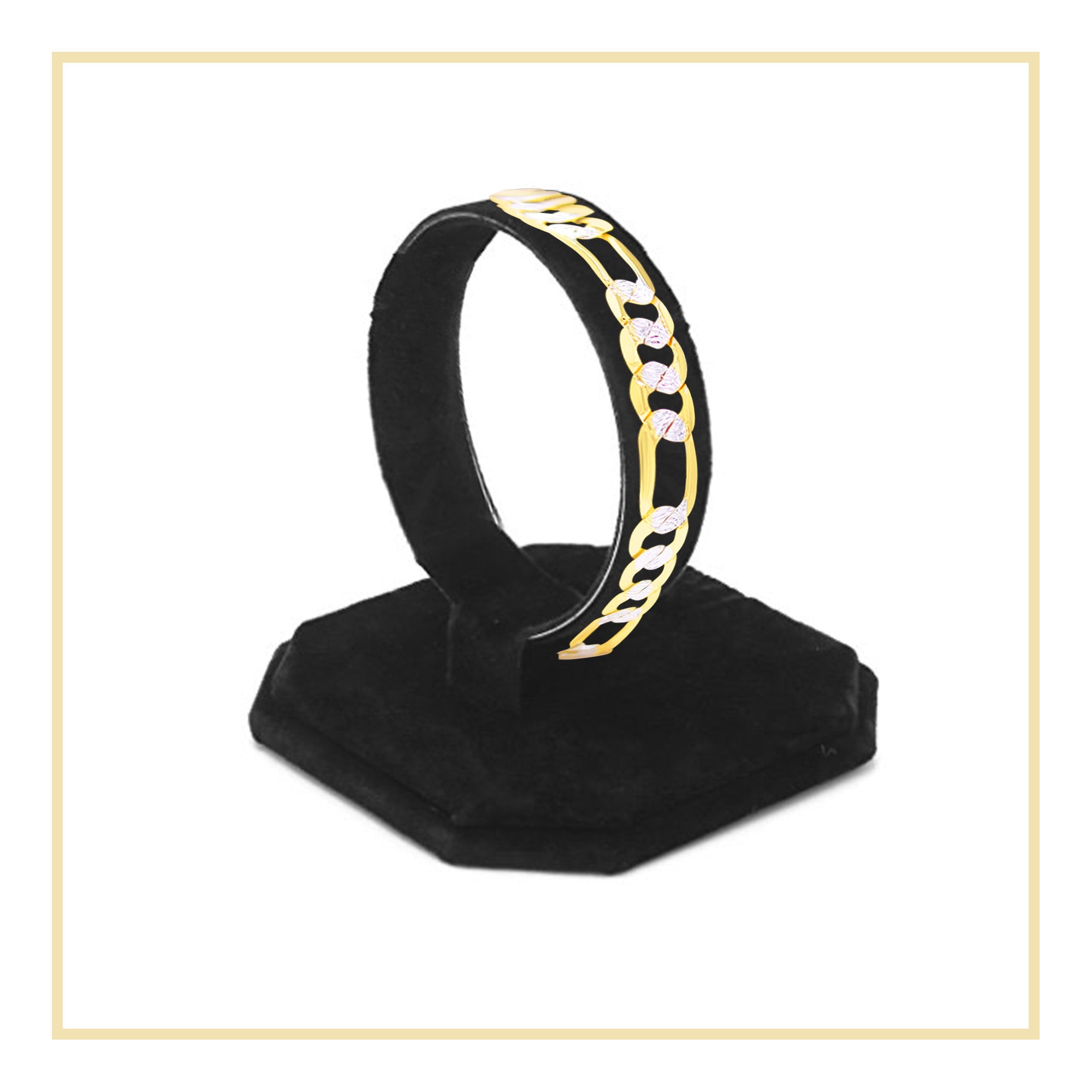 Figaro Chain 14K Gold Filled Bracelet 8.5" Lobster Claw Clasp Jewelry Gift for Men