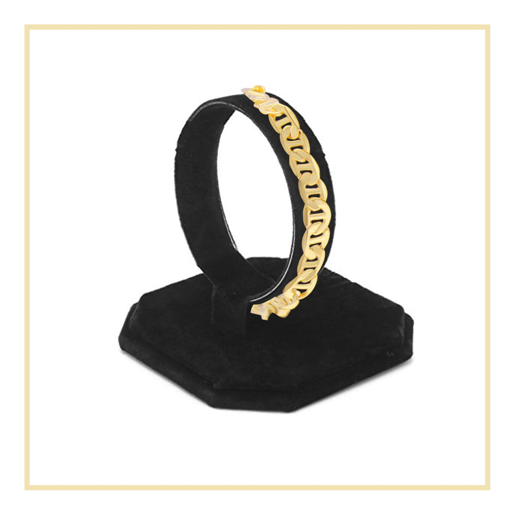 Mariner Chain 14K Gold Filled Bracelet 8.5" Lobster Claw Clasp Men Jewelry 6.8 mm