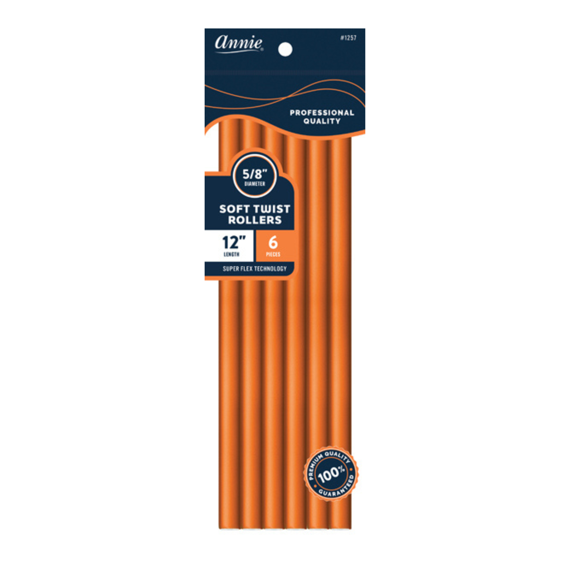 Annie Soft Twist Hair Rollers 5/8 Inch, 6 Count, Orange