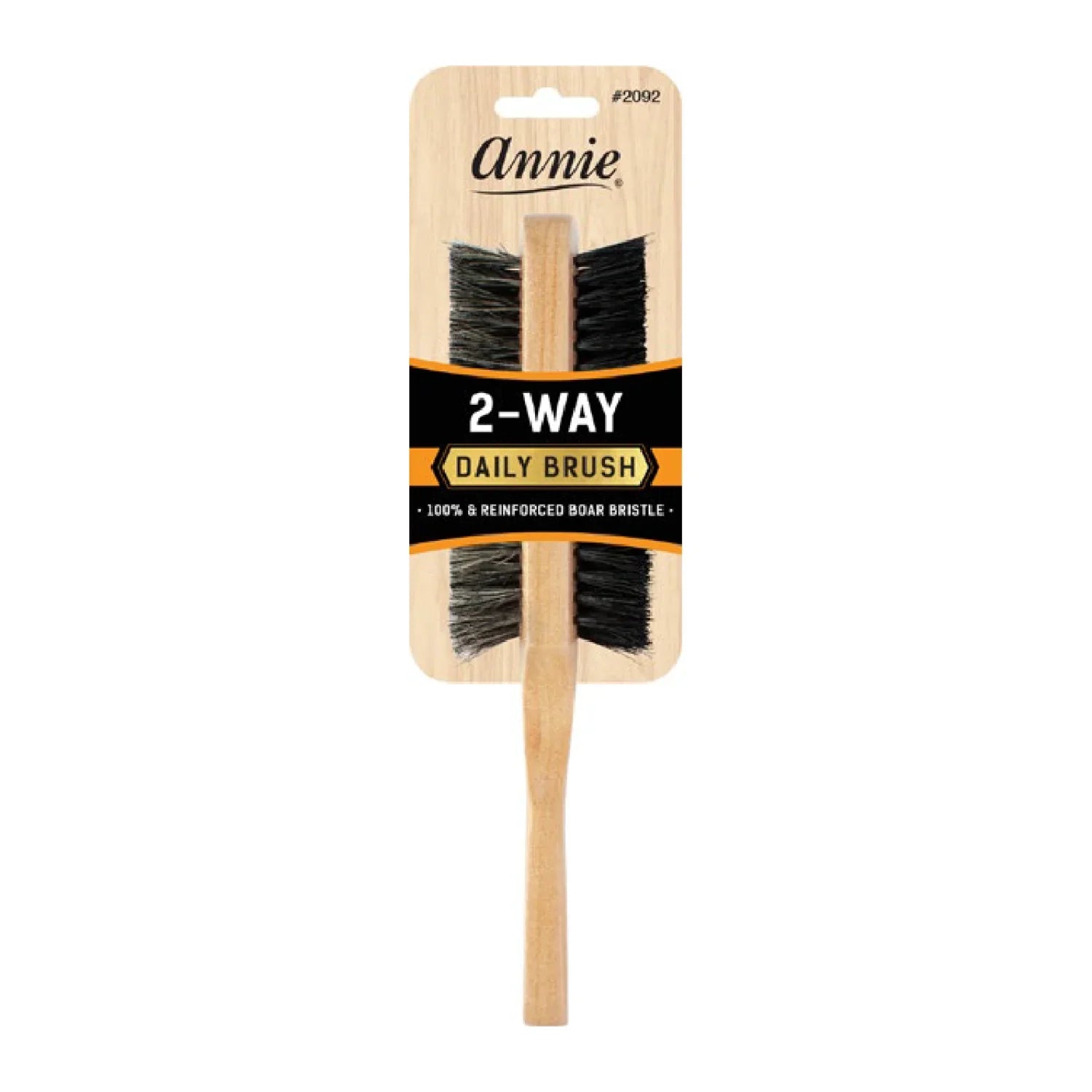 Annie Two Way 5 Row Soft and Hard Bristle Wooden Brush, 1 Count, Light Brown