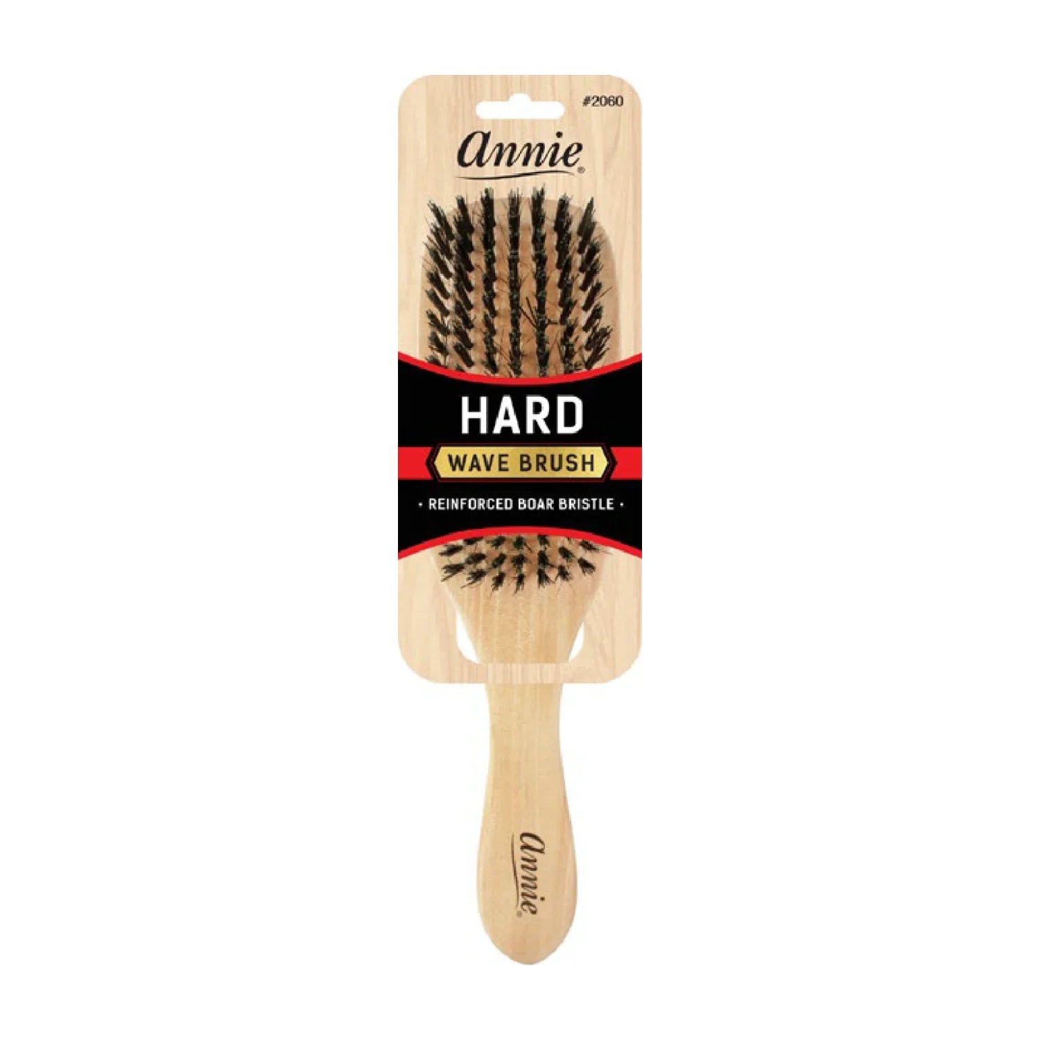 Annie Hard Boar & Nylon Bristle Wave Brush, 1 Count, Light Brown