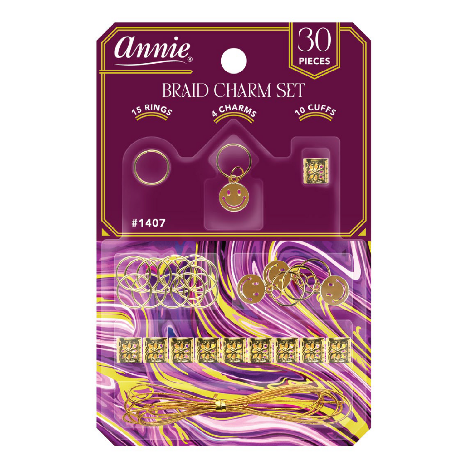 Annie Braid Charm Set, Smiley Face