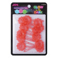 Joy Barrettes Glow-in-the-Dark, 12 Pieces, Red Daisy