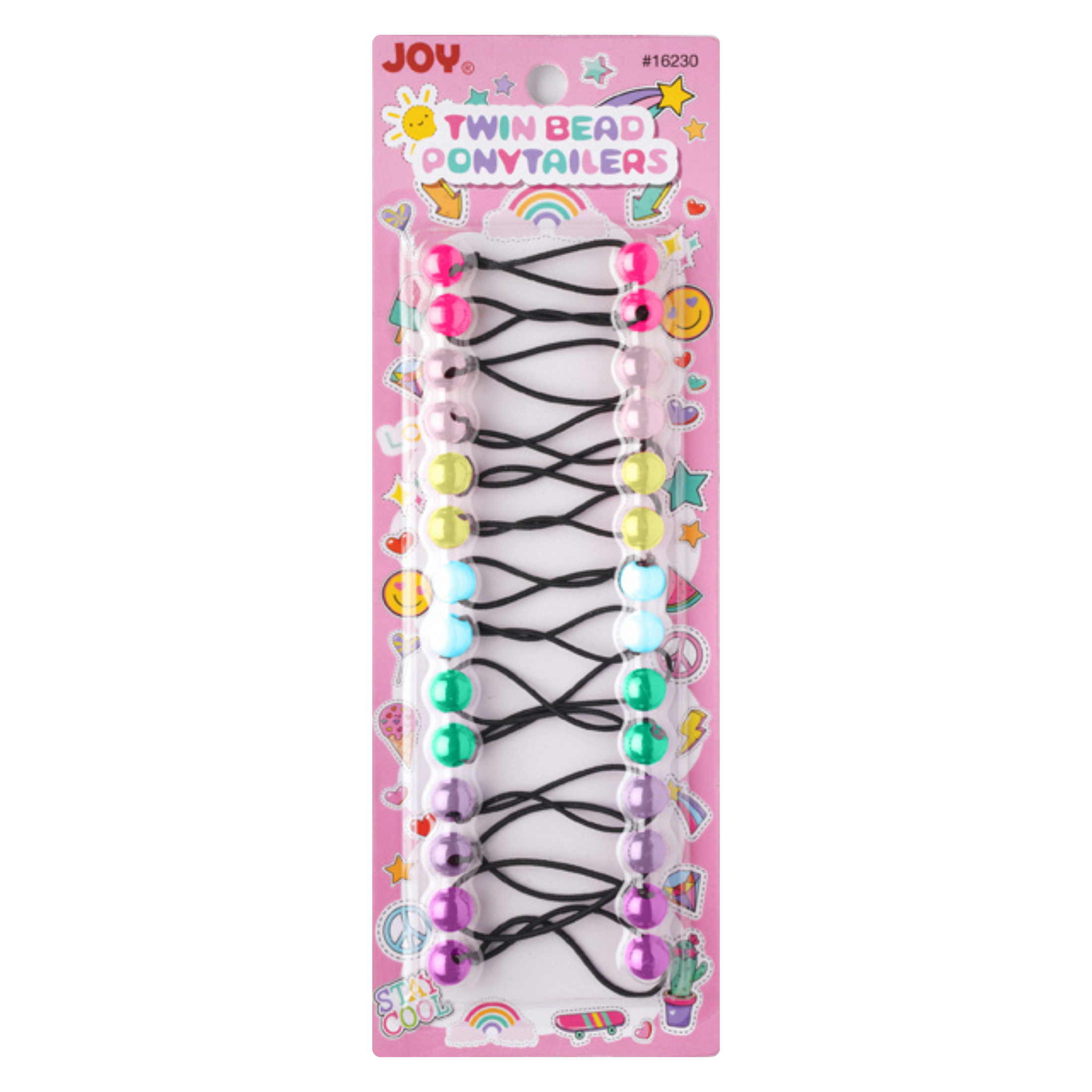 Joy Twin Bead Ponytailers 12mm, 14 Count, Assorted Color