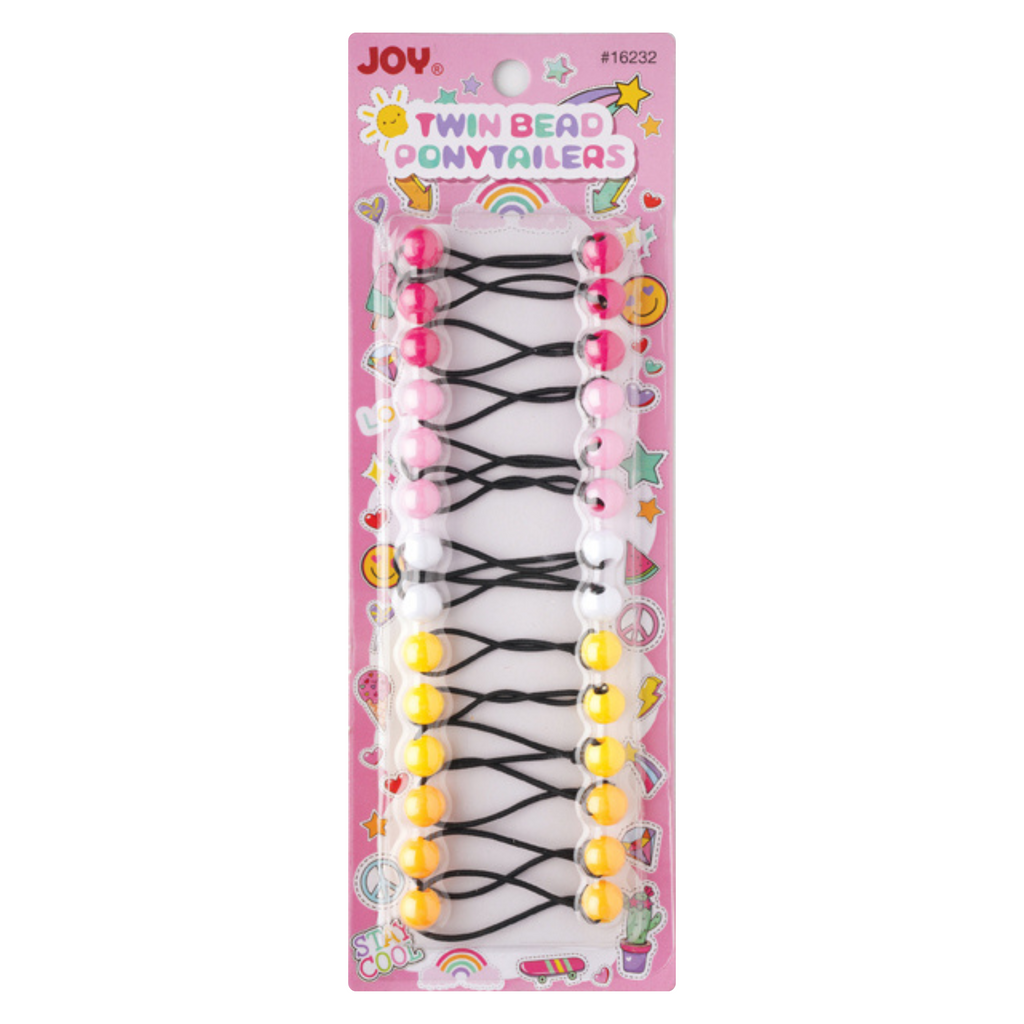 Joy Twin Bead Ponytailers 12mm, 14 Count, Assorted Color