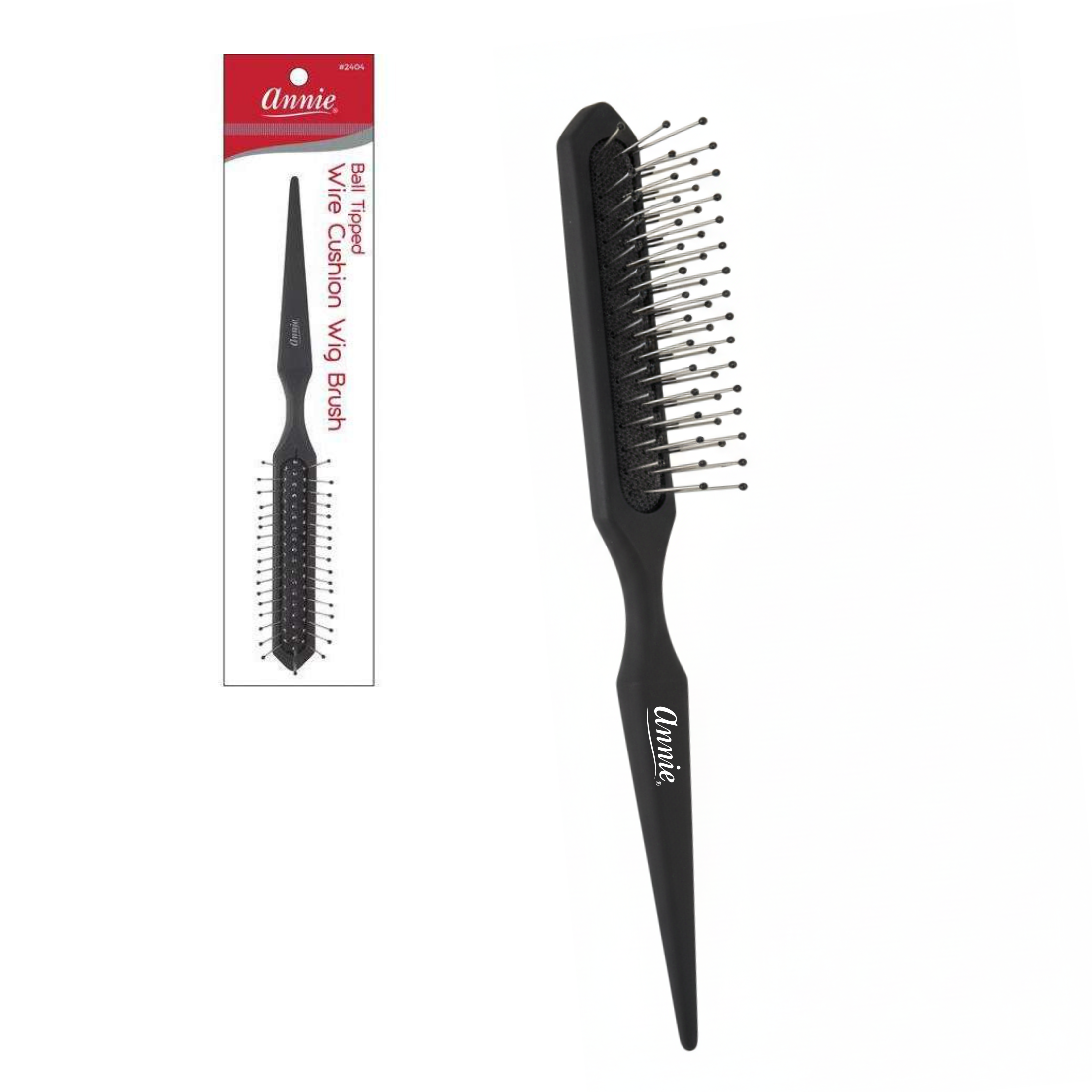 Annie Metal Wig Brush W/ Ball Tips, 1 Count, Black