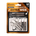 Annie Premium Extra Wide Double Prong Metal Hair Clips, 12 Count, Silver