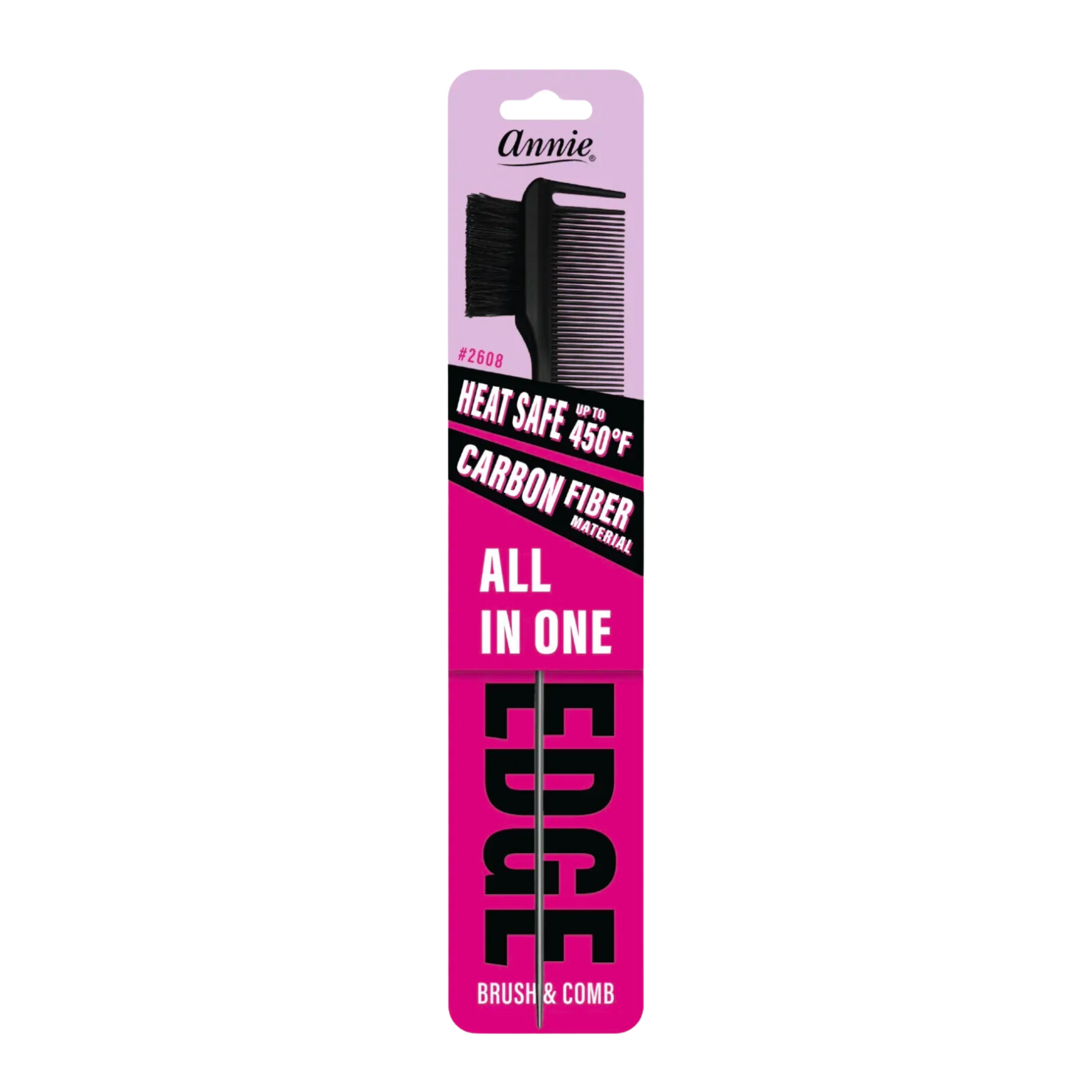 Annie All In One Carbon Edge Brush & Comb, 1 Count, Black