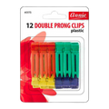 Annie Double Prong Metal Hair Clips, 12 Count, Assorted Colors