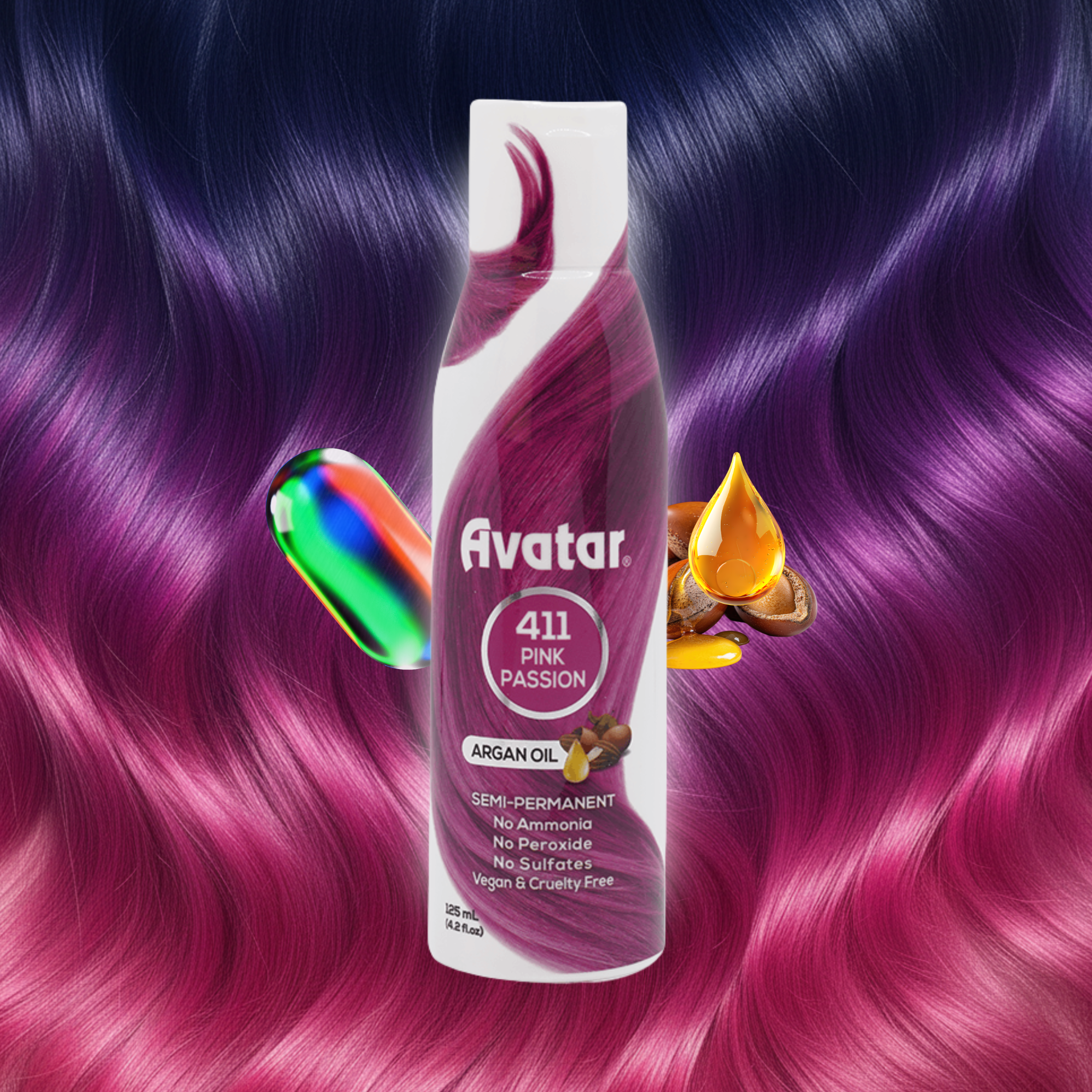 Avatar Luminous Semi-Permanent Hair Color 4.2Oz, 1 Count Healthy Hair Dye, Assorted Color