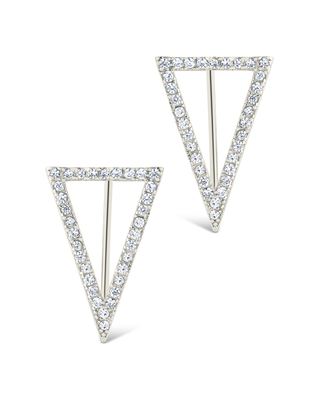 Sterling Silver Janine CZ Geometric Crawler Earrings
