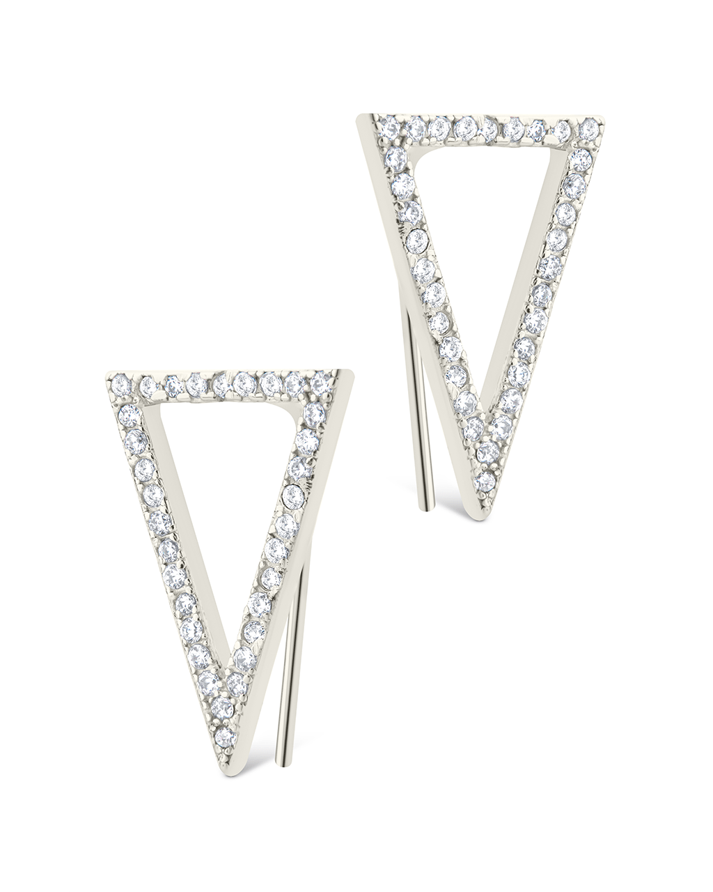 Sterling Silver Janine CZ Geometric Crawler Earrings
