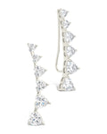 Sterling Silver Jillian CZ Heart Crawler Studs