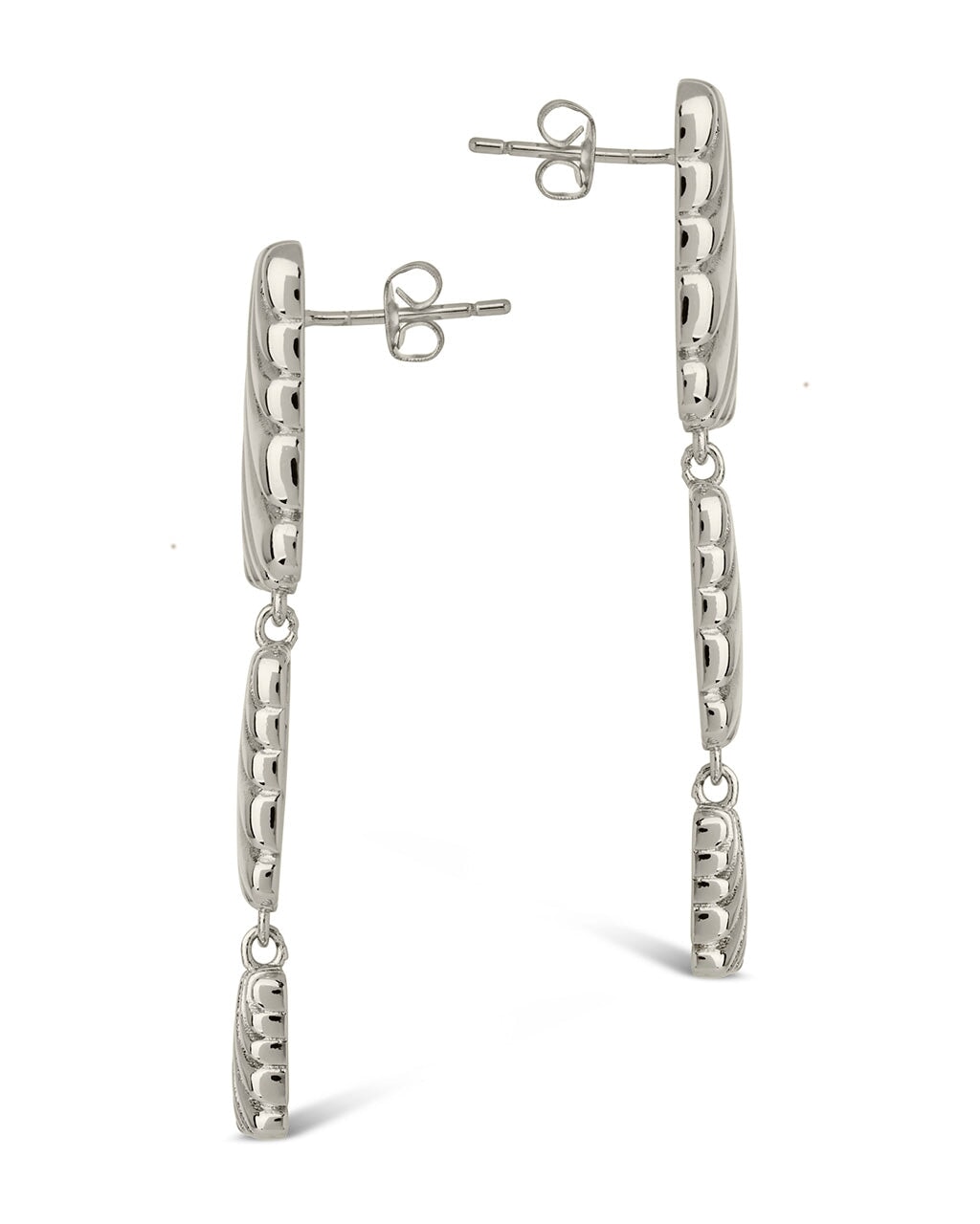 Haydée Triple Textured Drop Stud Earrings