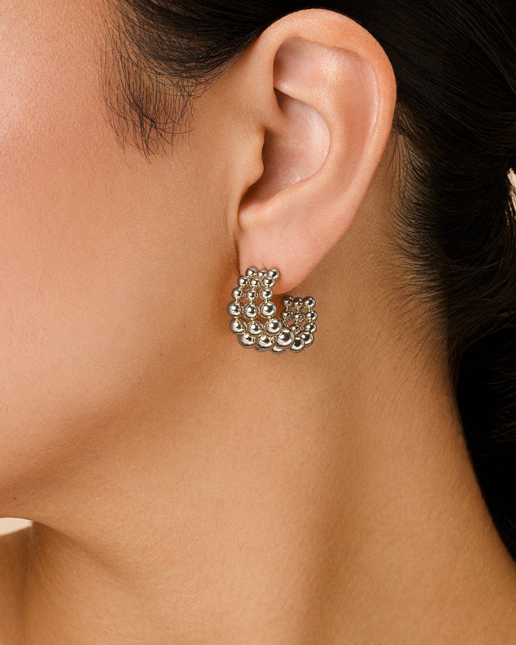 Bubble Sphere Trio Hoop Earrings