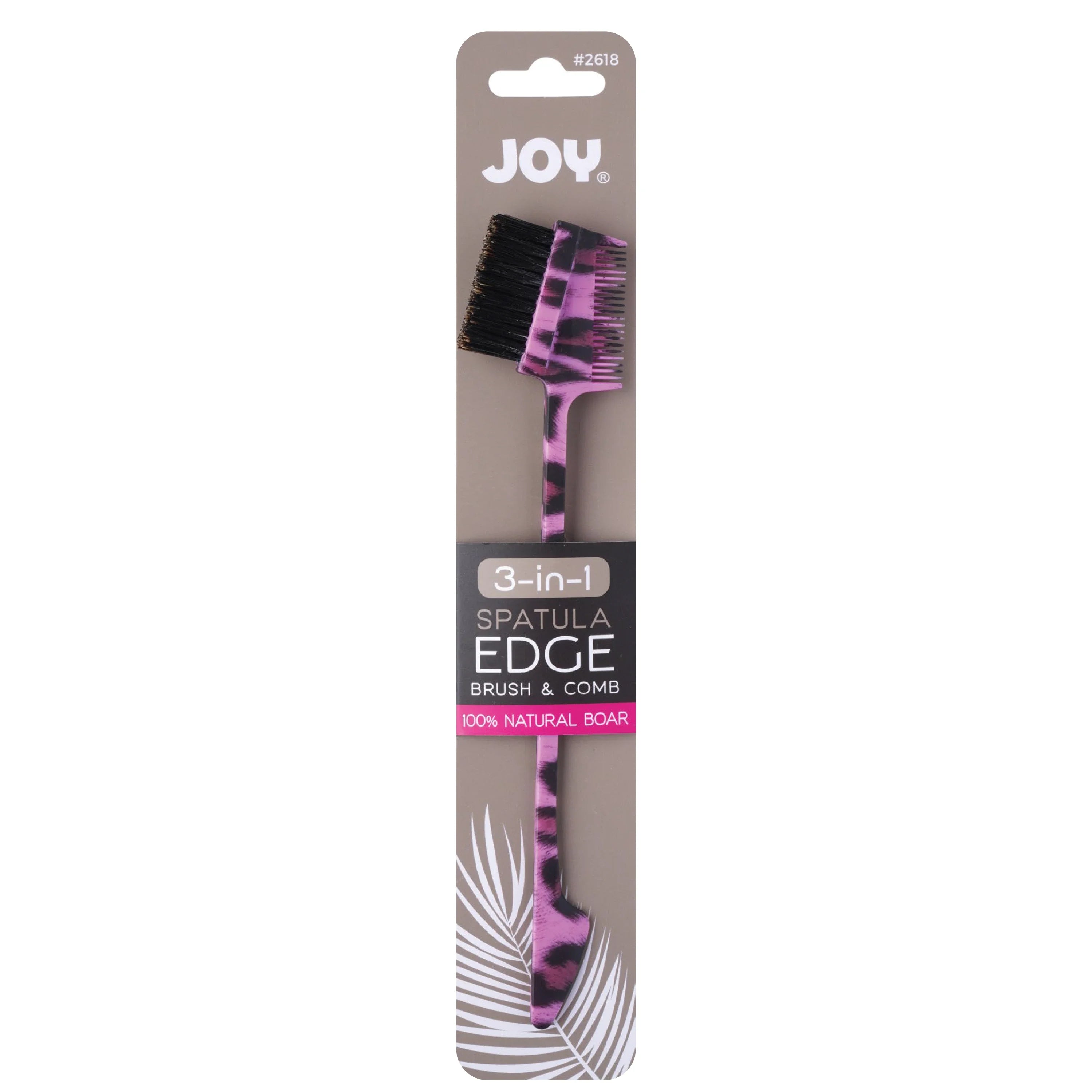 Joy 3-in-1 Spatula Edge Brush & Comb, 1 Count, Assorted Animal Patterns