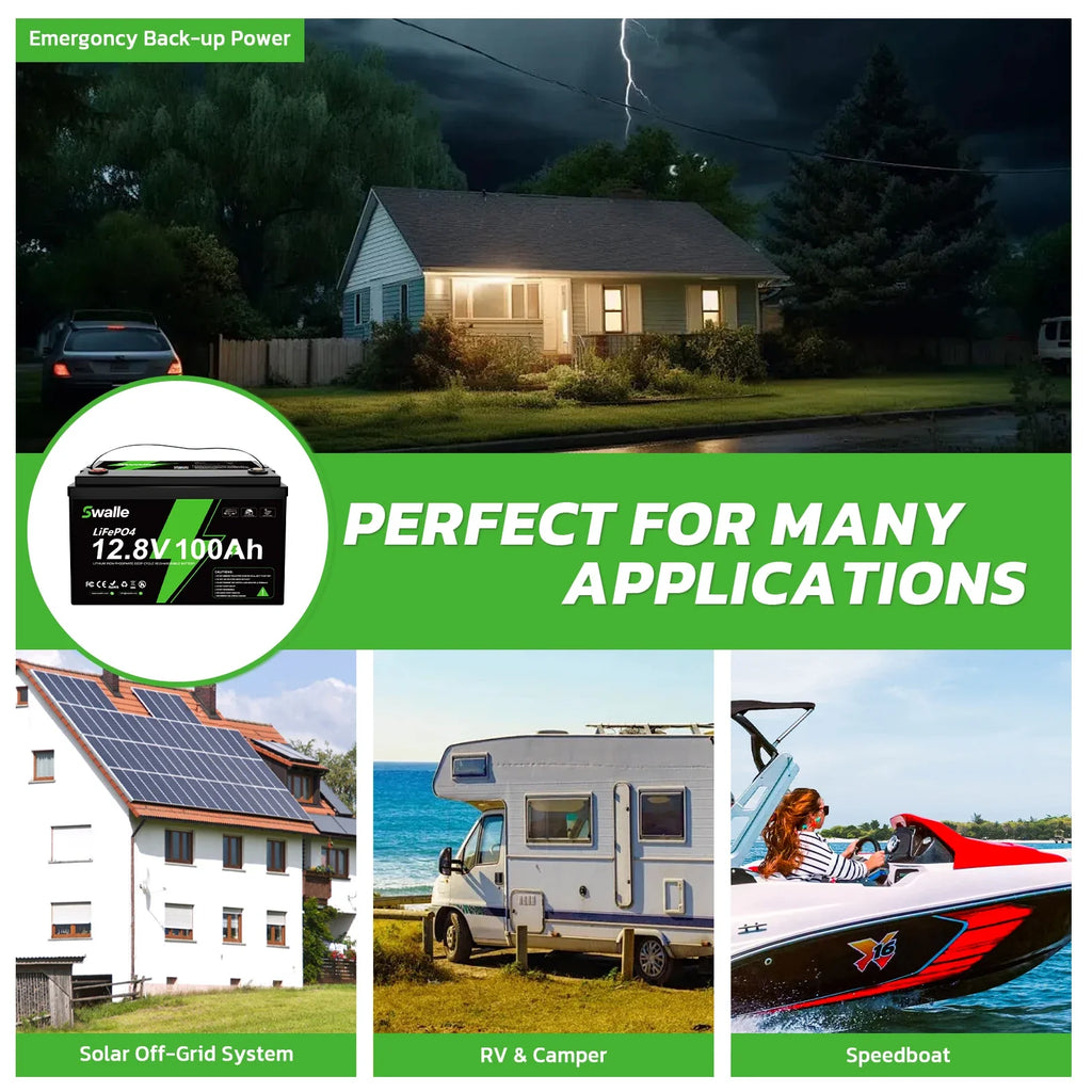 Bluetooth 12v 24v 48v 51.2v 100ah 200ah 300ah 400ah Boat Car Golf Cart Solar Lithium Ion Phosphate Lifepo4 Battery