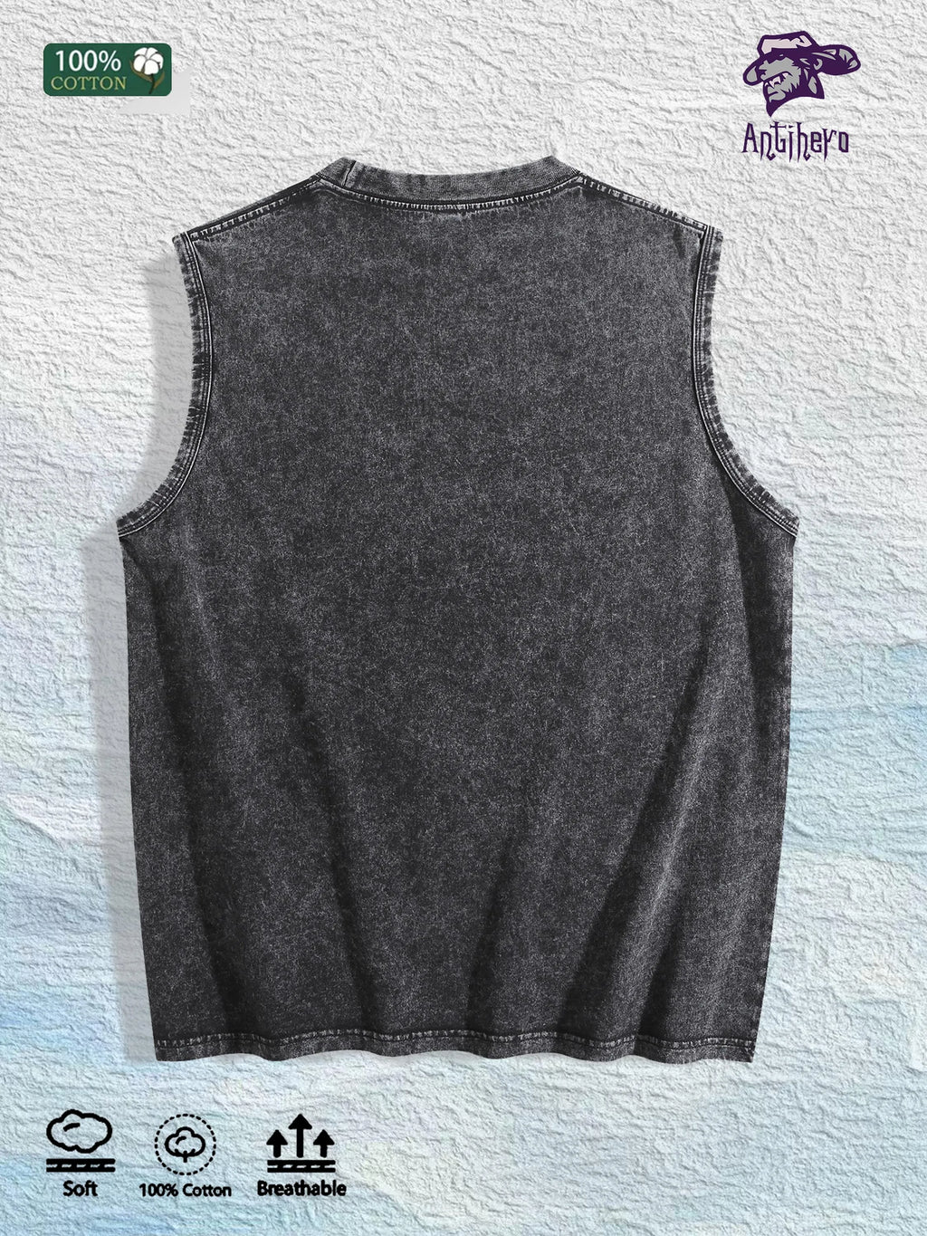 Graffiti - Style Character Graphic Washed Vest US Warehouse 3 Colors Cotton Tank