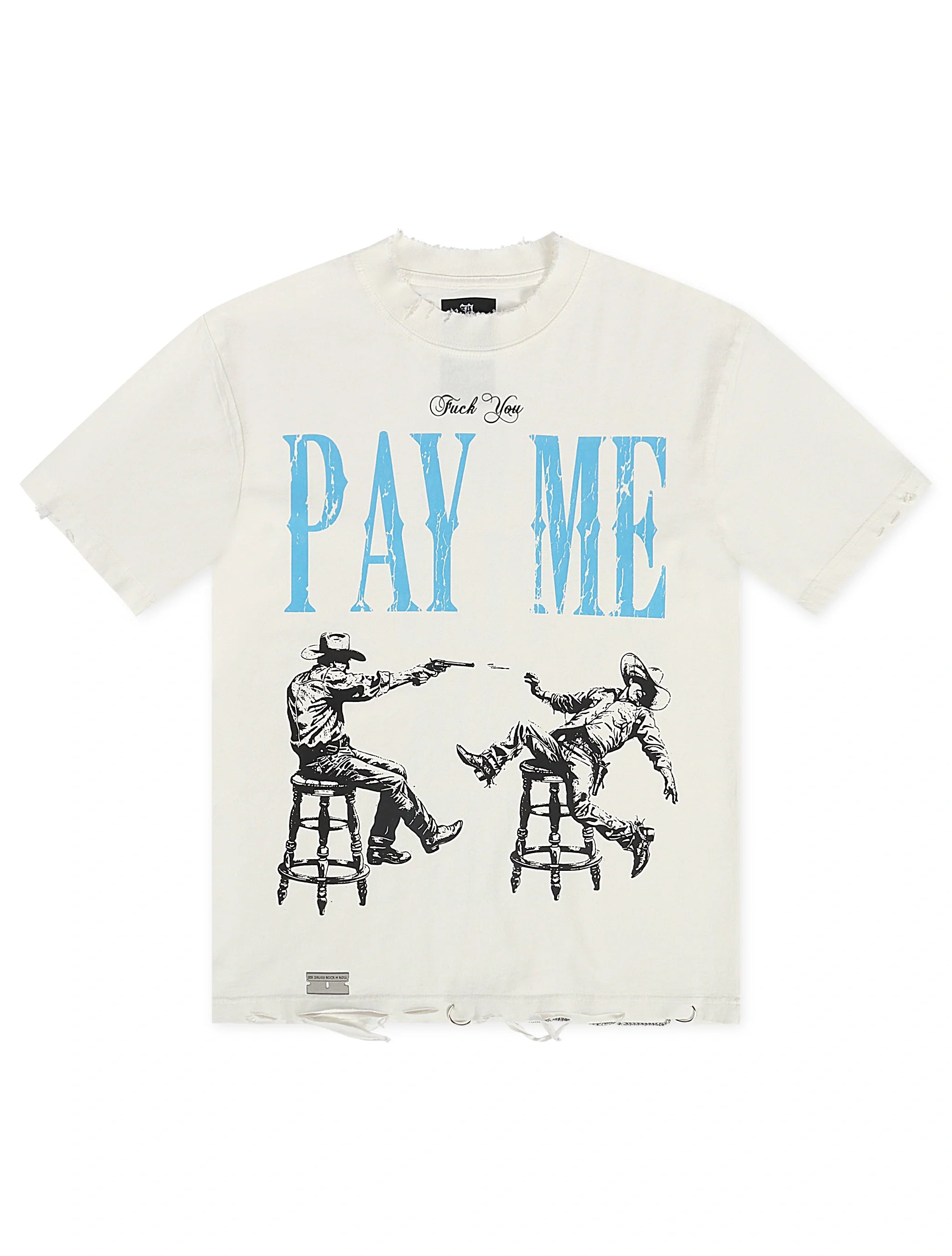 November Reign We Play For Keep Hand Shredded Tee - White