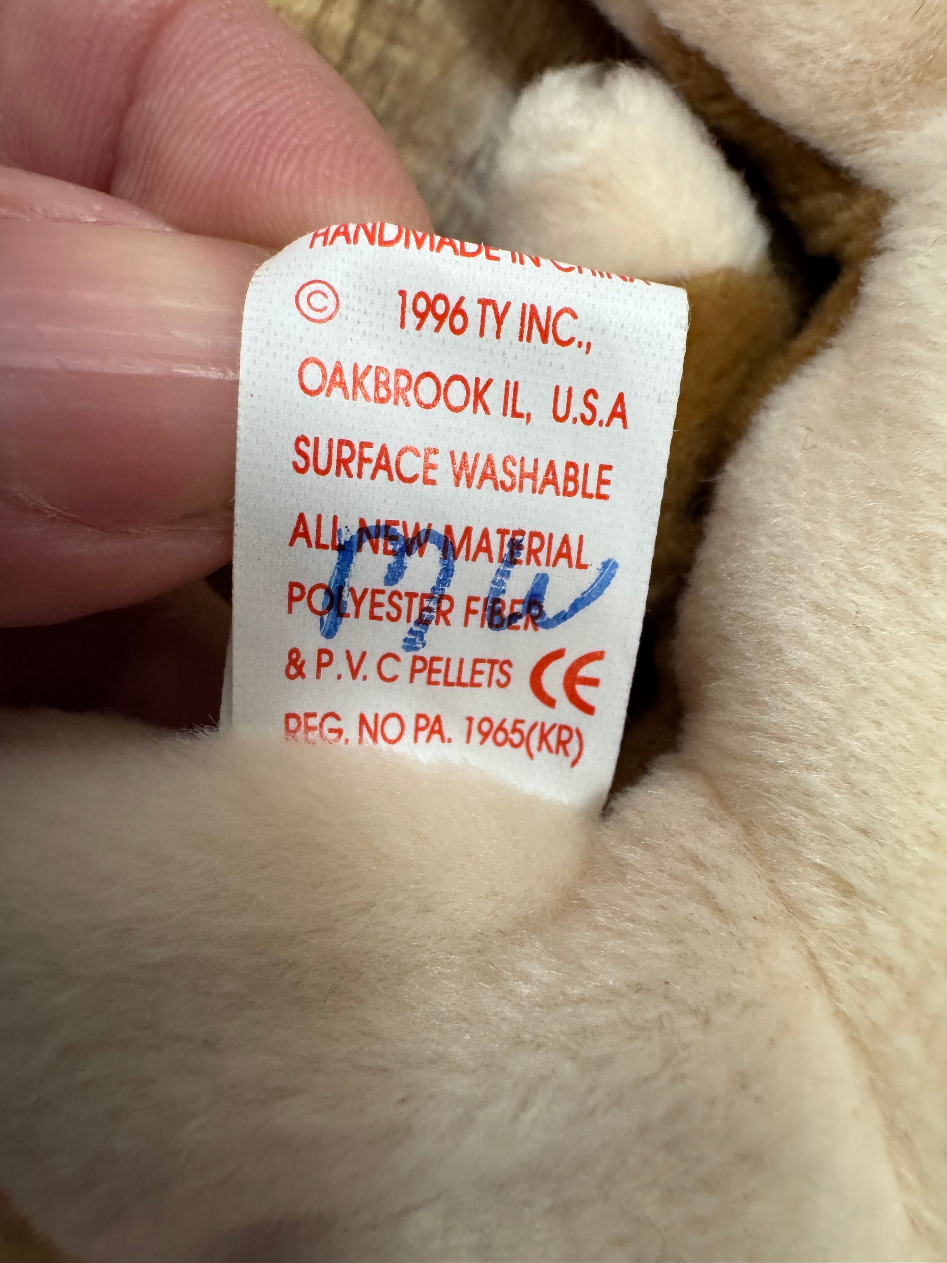 Ty Beanie Baby Bernie the St Bernard Dog- PVC Pellets 1996 Mint Tags W/ ERRORS