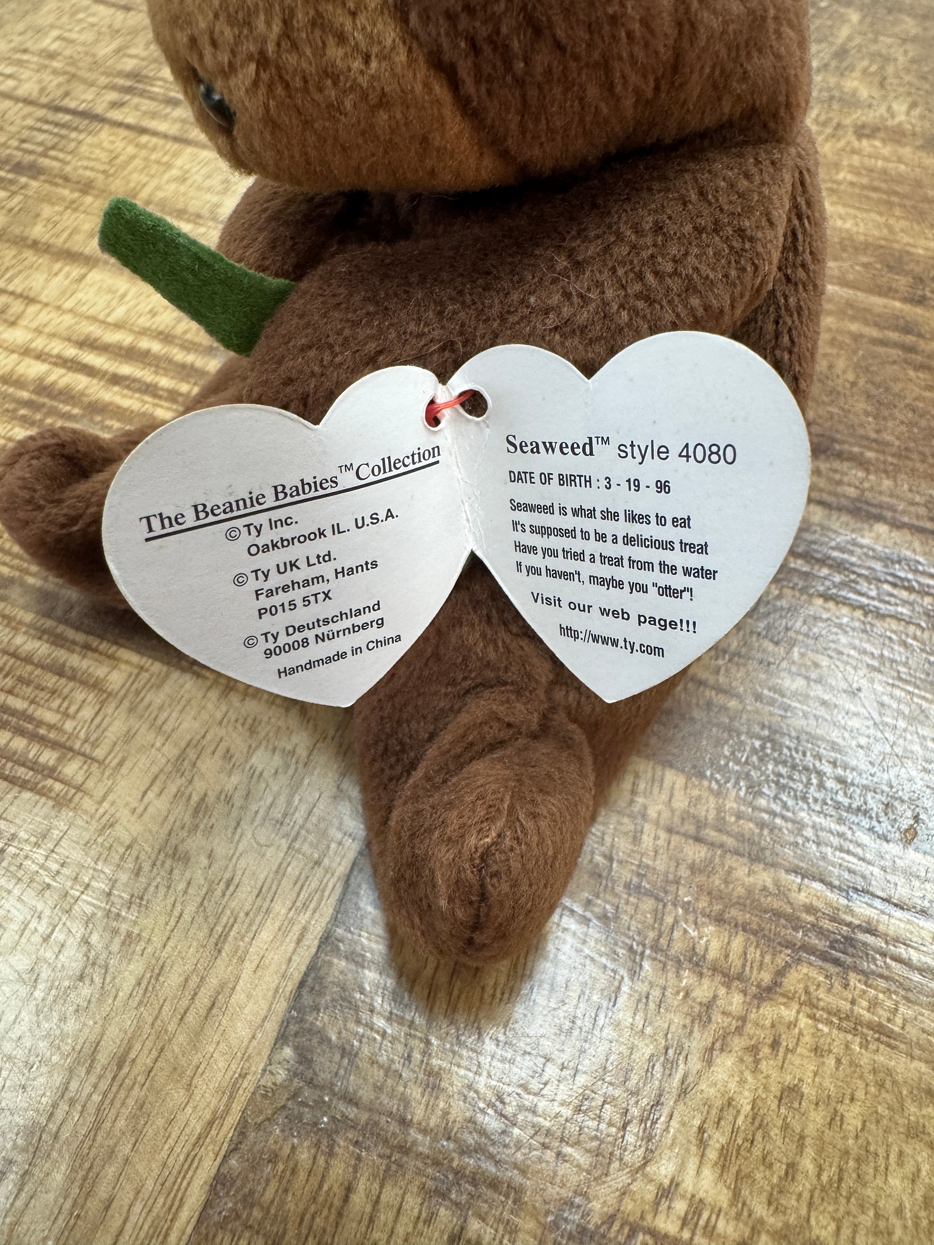 Ty Beanie Baby Babies *Rare With Errors Seaweed The Otter With Tags Style - 4080