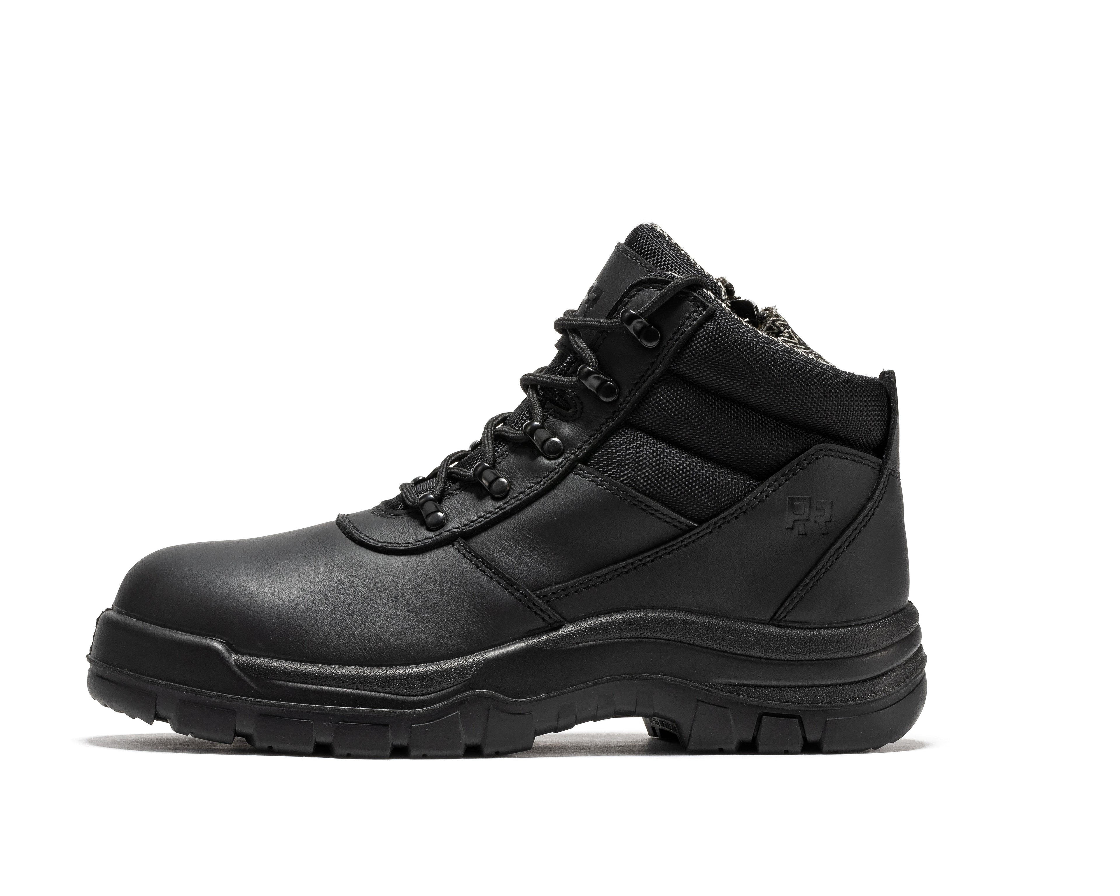 ROCKROOSTER Avalon Black 6 Inch Zip-sided Composite toe Leather Work Boots CP213BK