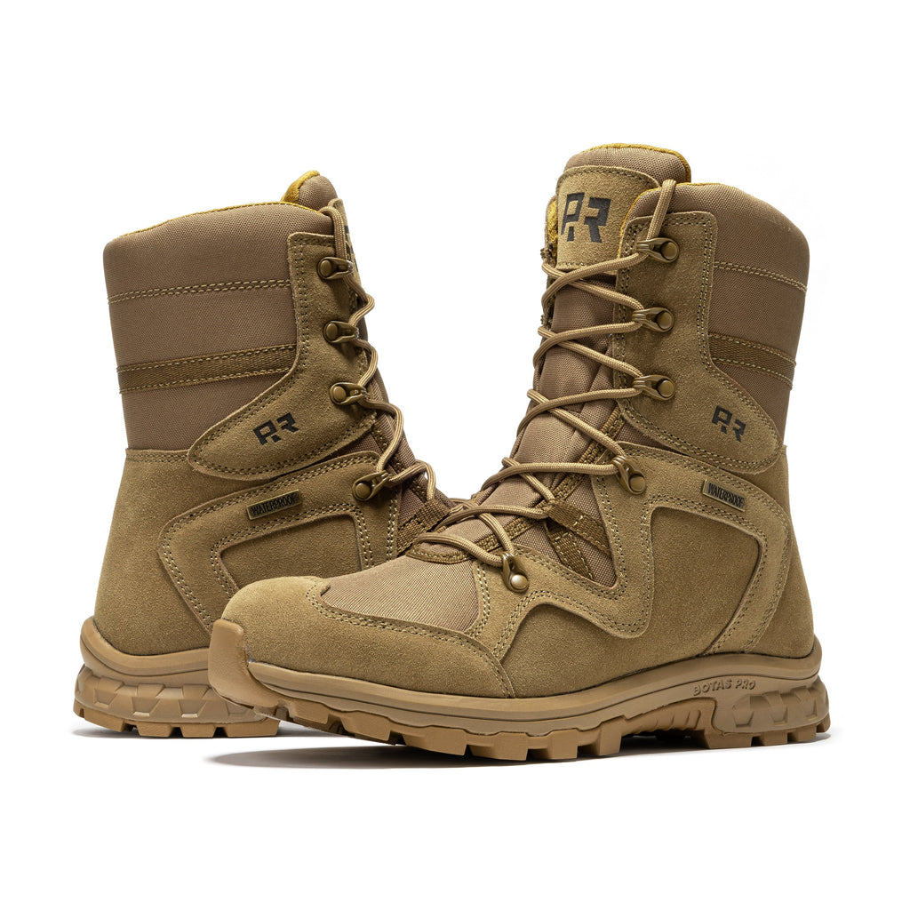 ROCKROOSTER Colmar Coyote 8 inch Suede Leather Waterproof Tactical & Military Boots AB520