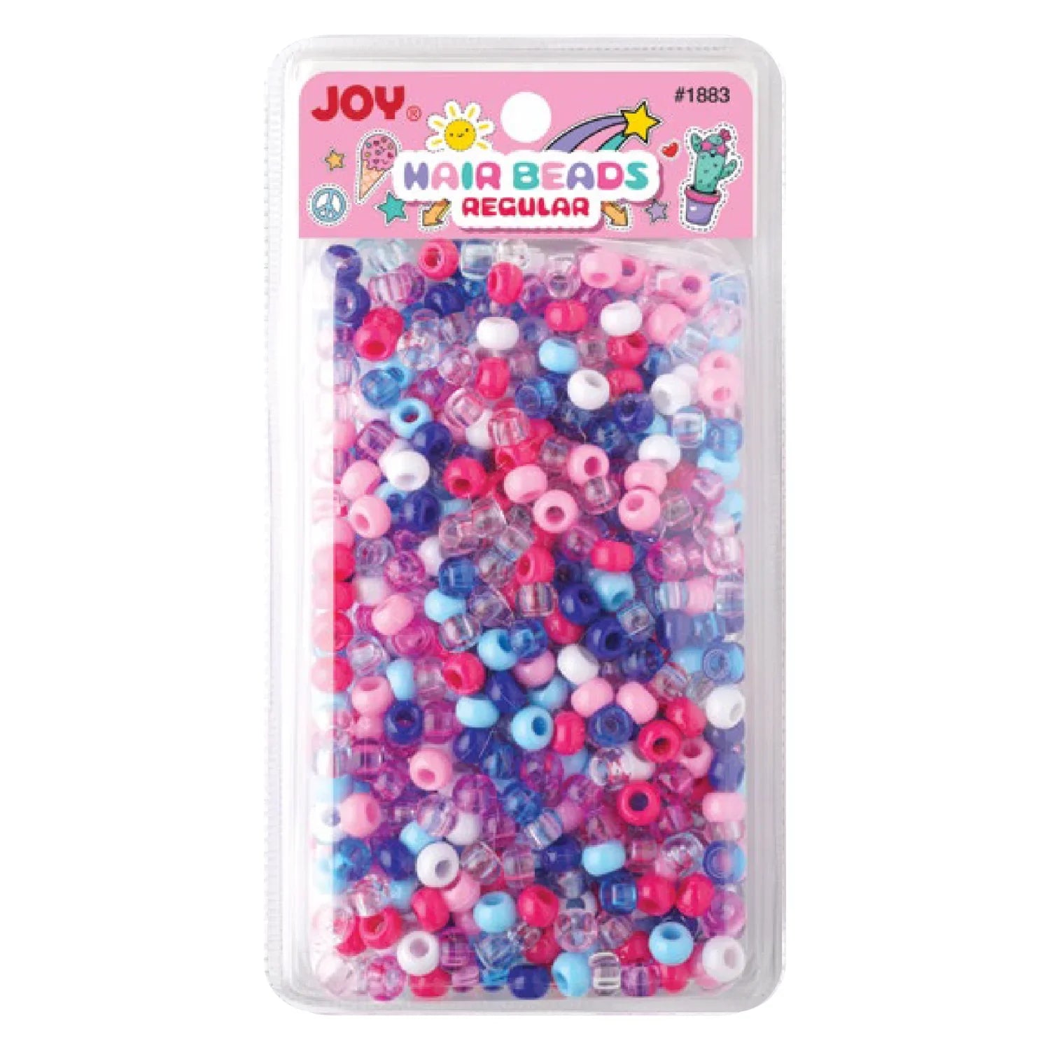 Joy Round Hair Beads Regular Size, 1,000 Count, Assorted Colors