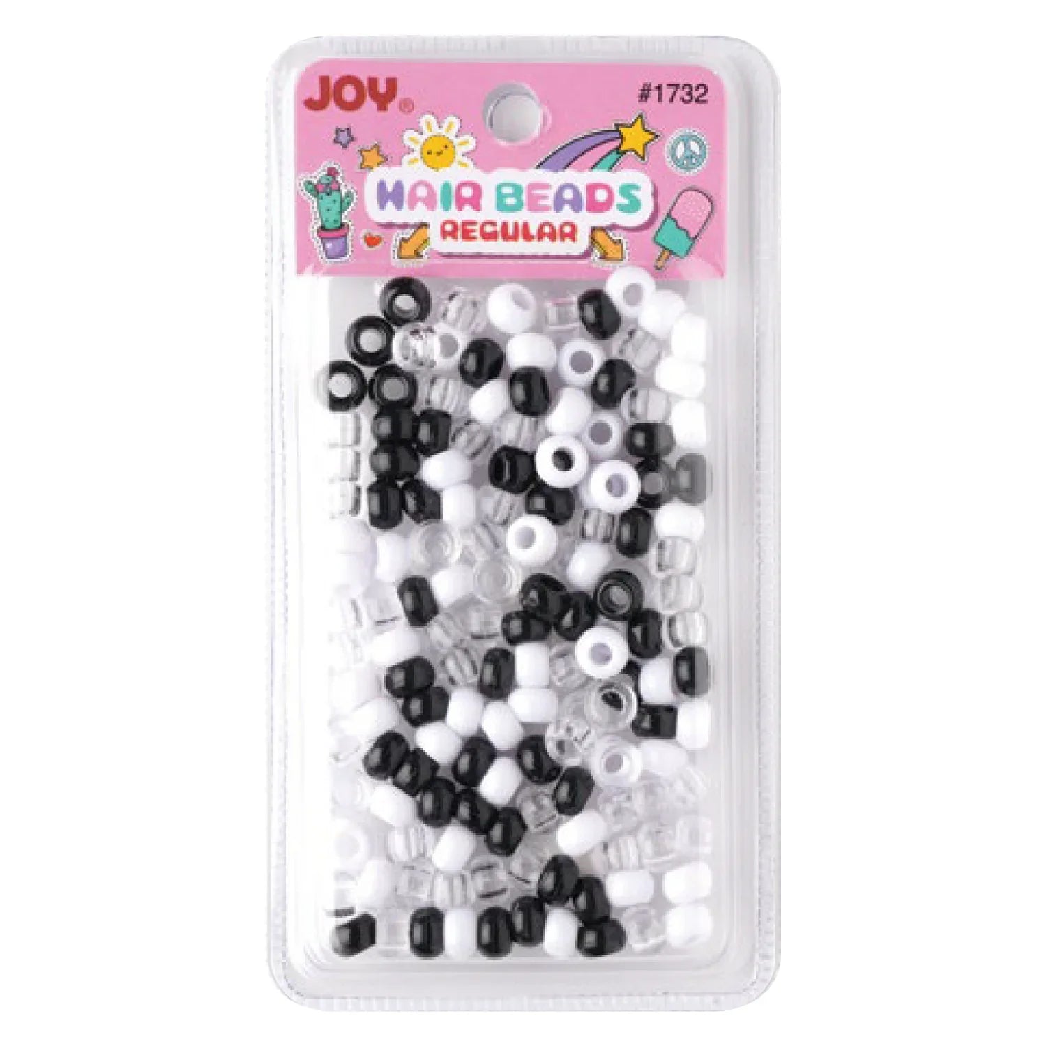 Joy Round Hair Beads Regular Size 1,000 Count, Assorted Colors