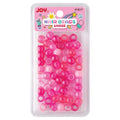 Joy Round Hair Beads Large, 60 Count, Pink Clear Asst